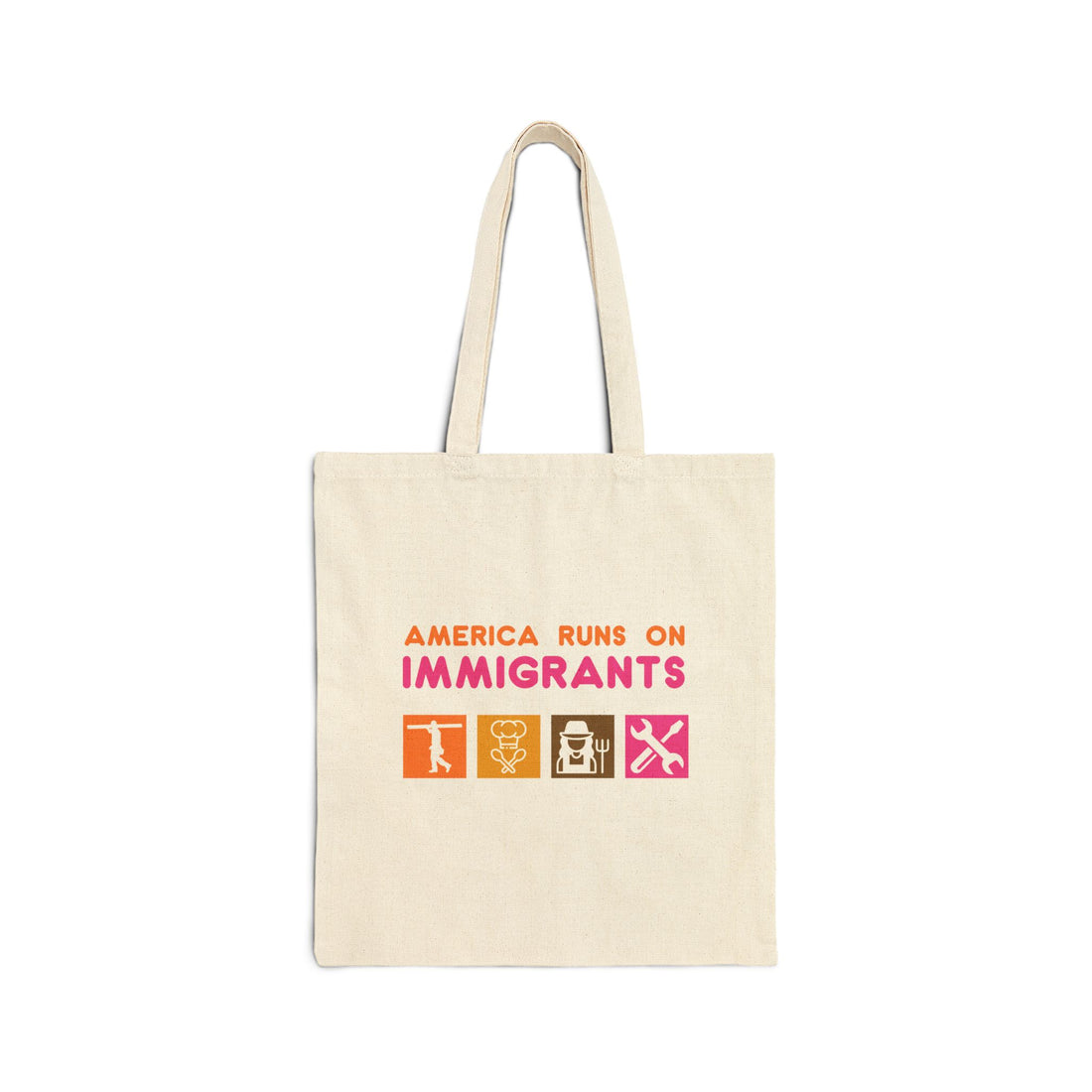 America Runs on Immigrants Tote Bag